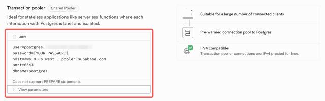 supabase connection transaction pooler supabase connection transaction pooler