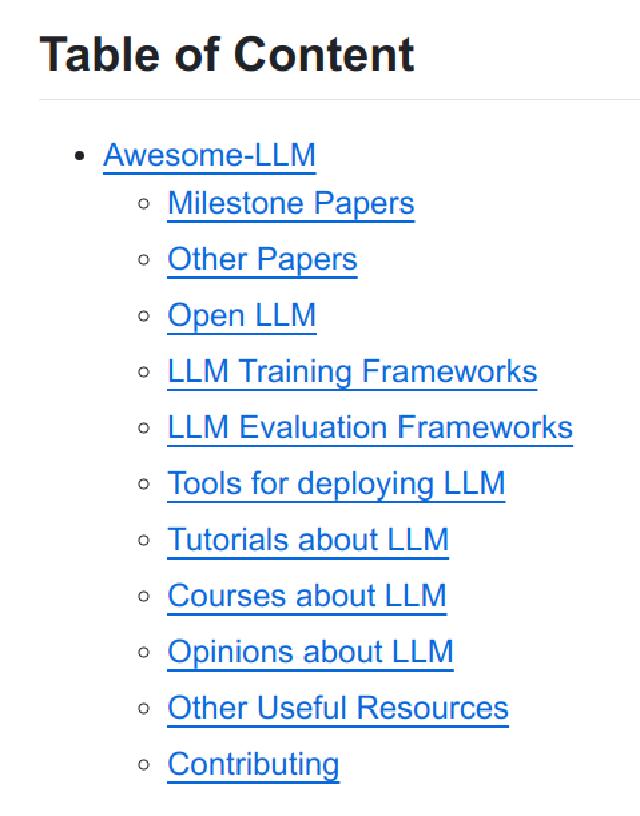 Awesome LLM Awesome LLM